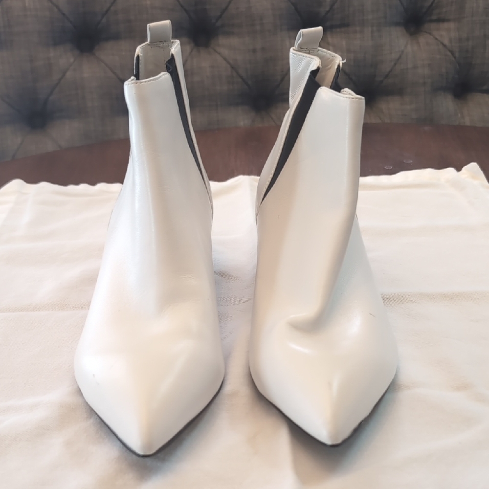 Nine West White Heeled Chelsea Boots